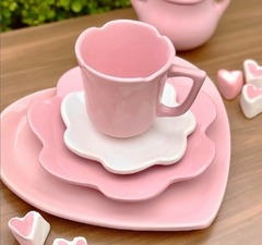 Conjunto Prato Coração Flor Rosa - Ordalha Ofertas | A Loja da Mesa Posta