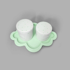 Kit higiene porcelana com bandeja nuvem verde poá na internet