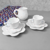 Conjunto Jarra Flor 3 Peças Branco Poá
