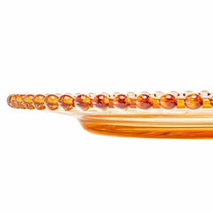 Prato de Cristal Pearl Âmbar 20cm na internet