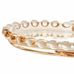 Prato de Cristal Coração Pearl Âmbar 12cm x 10cm x 1cm - Ordalha Ofertas | A Loja da Mesa Posta