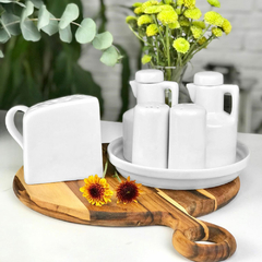 Galheteiro jumbo com porta queijo ralado porcelana