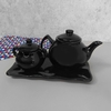 Conjunto Travessa Bule E Açucareiro Preto