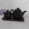 Conjunto Travessa Bule E Açucareiro Preto