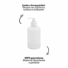 Porta Sabonete Liquido Branco Poá Rosa 300 ml - loja online