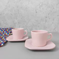 Conjunto Xícara Provençal 160 Ml Rosa - comprar online