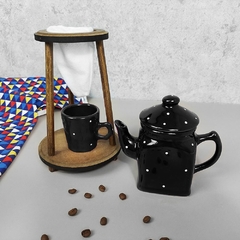 Kit Bule Café Individual Provençal Preto Poá
