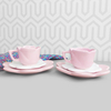 Conjunto Xícara 100 Ml Flor Rosa