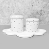 Kit higiene porcelana com bandeja nuvem poá preto