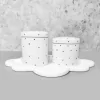 Kit higiene porcelana com bandeja nuvem poá preto