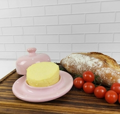 Manteigueira Redonda Rosa Poá - comprar online