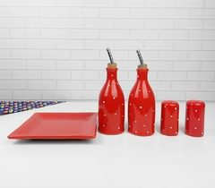 Conjunto Galheteiro Provençal Vermelho Poá - loja online