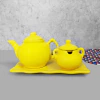 Conjunto Travessa Bule E Açucareiro Amarelo