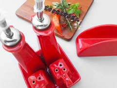 Conjunto Galheteiro E Guardanapo De Mesa Vermelho na internet