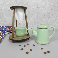 Kit Bule Café Individual Jumbo Verde Poá