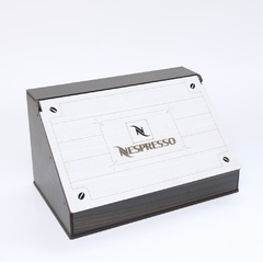 Caixa Porta Cápsulas Café Nespresso Tampa e Grade Tabaco