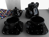 Conjunto Café Provençal 4 Peças Preto Poá