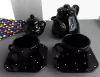 Conjunto Café Provençal 4 Peças Preto Poá