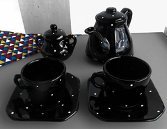 Conjunto Café Provençal 4 Peças Preto Poá