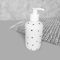 Porta Sabonete Liquido Branco Poá Preto 300 ml - comprar online
