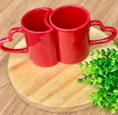 Caneca Dois Corações Vermelha 200 ml