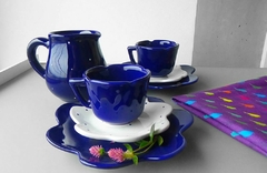 Conjunto Jarra Flor 3 Peças Cobalto Poá na internet
