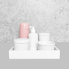 Kit Higiene C/ Garrafa Térmica Rosa E Bandeja Quadrada
