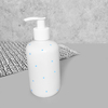 Porta Sabonete Liquido Branco Poá Azul 300 ml