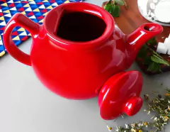 Bule De Cha 700 ml Vermelho - Ordalha Ofertas | A Loja da Mesa Posta