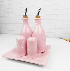 Conjunto Galheteiro Provençal Rosa Poá