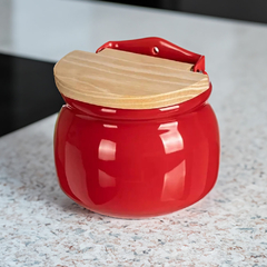 Saleiro Tampa De Madeira 1Kg Vermelho - loja online