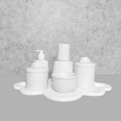 Kit Higiene C/ Moringa Cilindrica E Bandeja Nuvem Branca