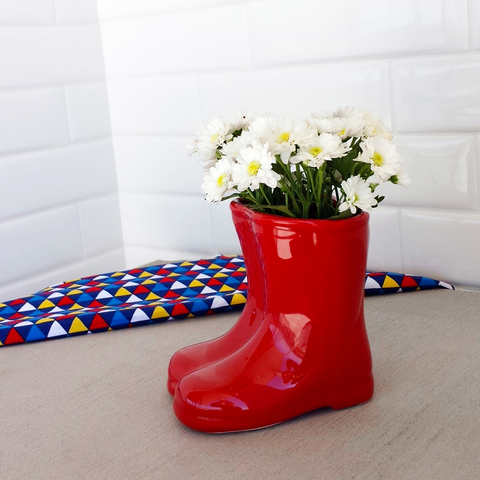 Galocha Cachêpot Cerâmica Vermelha