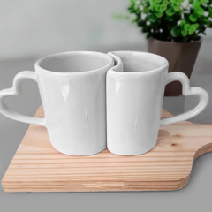 Caneca Dois Corações Branca 200 ml - comprar online