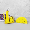 Conjunto Galheteiro E Guardanapo De Mesa Amarelo Poá Preto