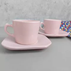 Conjunto Xícara Provençal 160 Ml Rosa