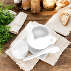 Conjunto Açucareiro de Cerâmica Branco na internet