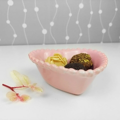 Tigela Coração Pequena Bolinha Rosa - comprar online