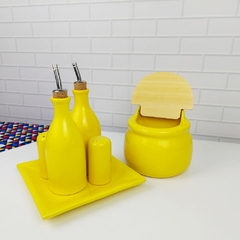 Conjunto Galheteiro E Saleiro Provençal Amarelo - Ordalha Ofertas | A Loja da Mesa Posta