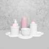 Kit Higiene C/ Garrafa Térmica Pote Algodão E Cotonete Nuvem Rosa