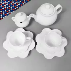 Conjunto De Chá Flor 4 Peças Branco - comprar online