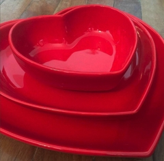 Conjunto Travessa Três Corações Vermelho na internet