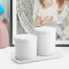 Kit Bandeja Porta Algodão E Cotonete Porcelana