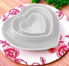 Conjunto Travessa Três Corações Branco