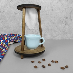 Kit Café Individual Jumbo Azul Poá