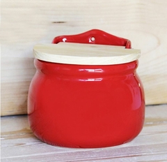Saleiro Tampa De Madeira 1Kg Vermelho - comprar online
