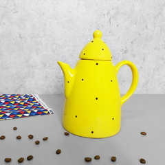 Bule de Café 1000 ml Amarelo Poá Preto