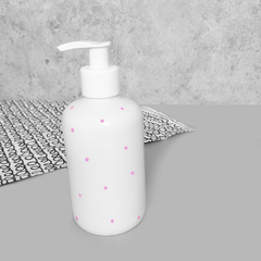 Porta Sabonete Liquido Branco Poá Rosa 300 ml