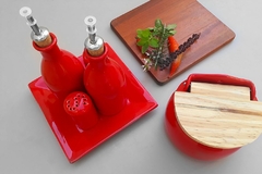 Conjunto Galheteiro E Saleiro Provençal Vermelho - loja online