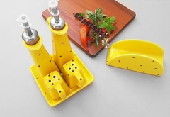 Conjunto Galheteiro E Guardanapo De Mesa Amarelo Poá Preto - Ordalha Ofertas | A Loja da Mesa Posta